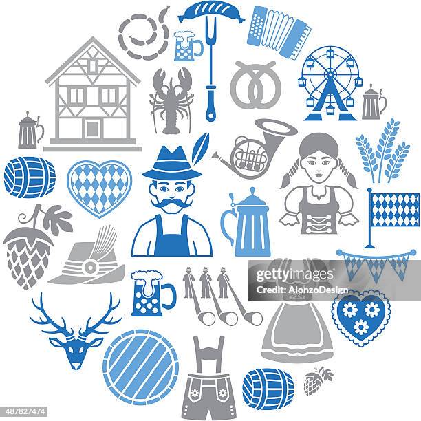 deutsche collage - bavaria stock-grafiken, -clipart, -cartoons und -symbole