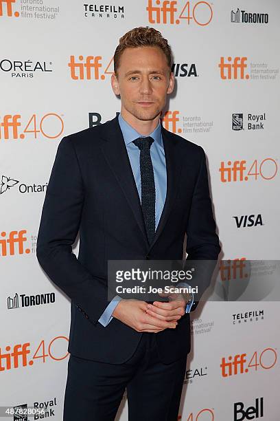 Tom Hiddleston attends the 2015 Toronto International Film Festival - "I Saw The Light" Premiere at Ryerson Theatre on September 11, 2015 in Toronto,...
