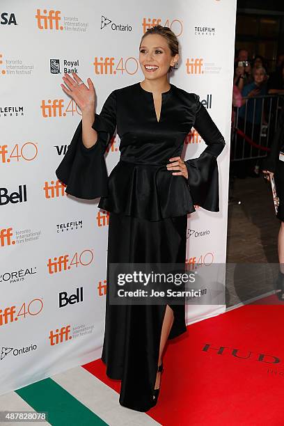 Elizabeth Olsen attends the 2015 Toronto International Film Festival - "I Saw The Light" Premiere at Ryerson Theatre on September 11, 2015 in...