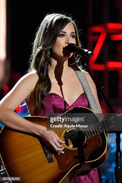 Recording artist Kacey Musgraves performs onstage during the Think It Up education initiative telecast for teachers and students, hosted by...