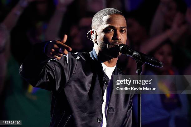 Recording artist Big Sean performs onstage during the Think It Up education initiative telecast for teachers and students, hosted by Entertainment...