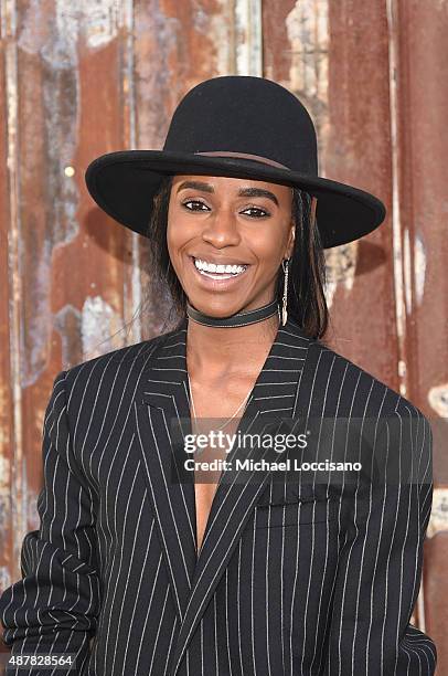 Rapper Angel Haze attends the Givenchy fashion show during Spring 2016 New York Fashion Week at Pier 26 at Hudson River Park on September 11, 2015 in...