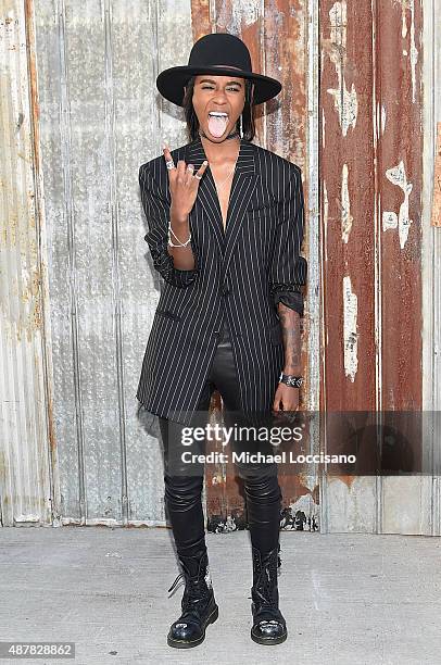 Rapper Angel Haze attends the Givenchy fashion show during Spring 2016 New York Fashion Week at Pier 26 at Hudson River Park on September 11, 2015 in...