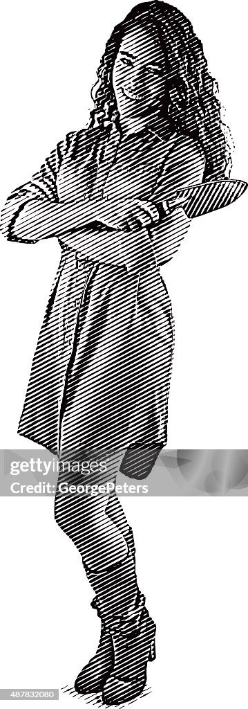 Pretty African American Female Gardener with Trowel