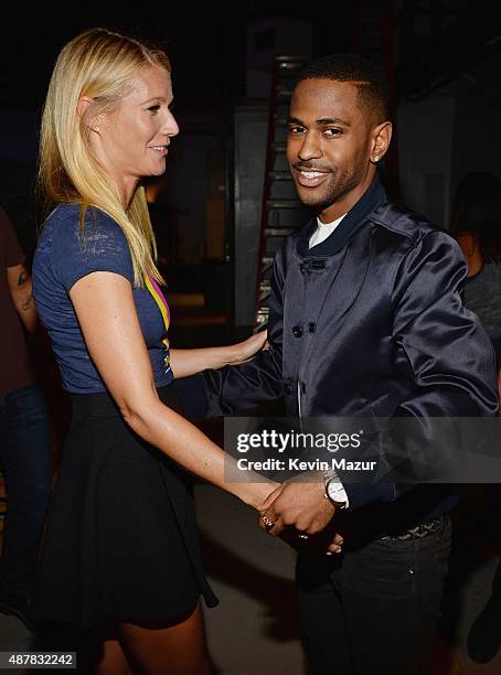 Actress Gwyneth Paltrow and recording artist Big Sean attend the Think It Up education initiative telecast for teachers and students, hosted by...