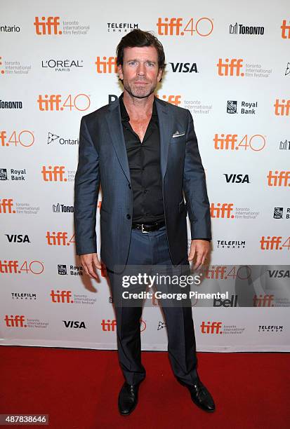 Screenwriter Taylor Sheridan attends the "Sicario" premiere during the 2015 Toronto International Film Festival at Princess of Wales Theatre on...