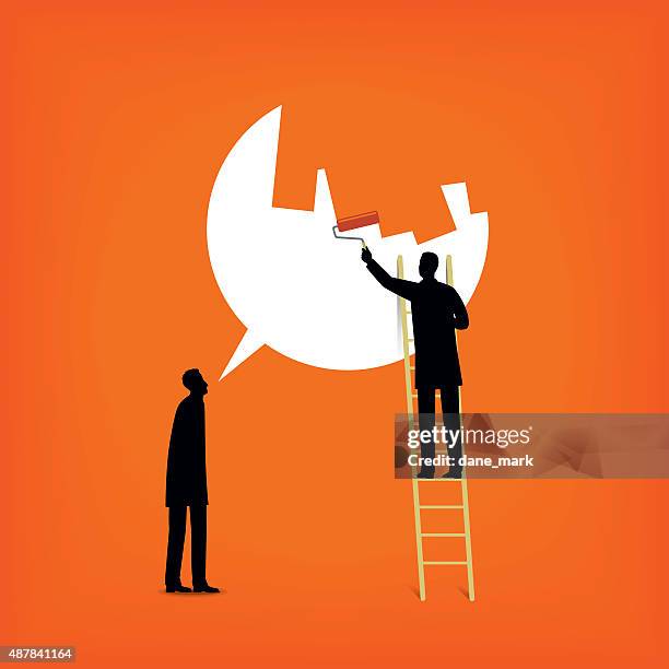 stockillustraties, clipart, cartoons en iconen met censorship - removal men