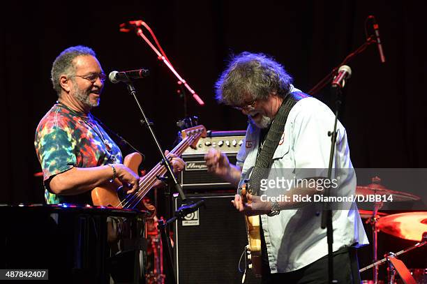 George Porter and Dave Malone rehearse for The Musical Mojo of Dr. John: A Celebration of Mac & His Music at the Joy Theatre on May 2, 2014 in New...
