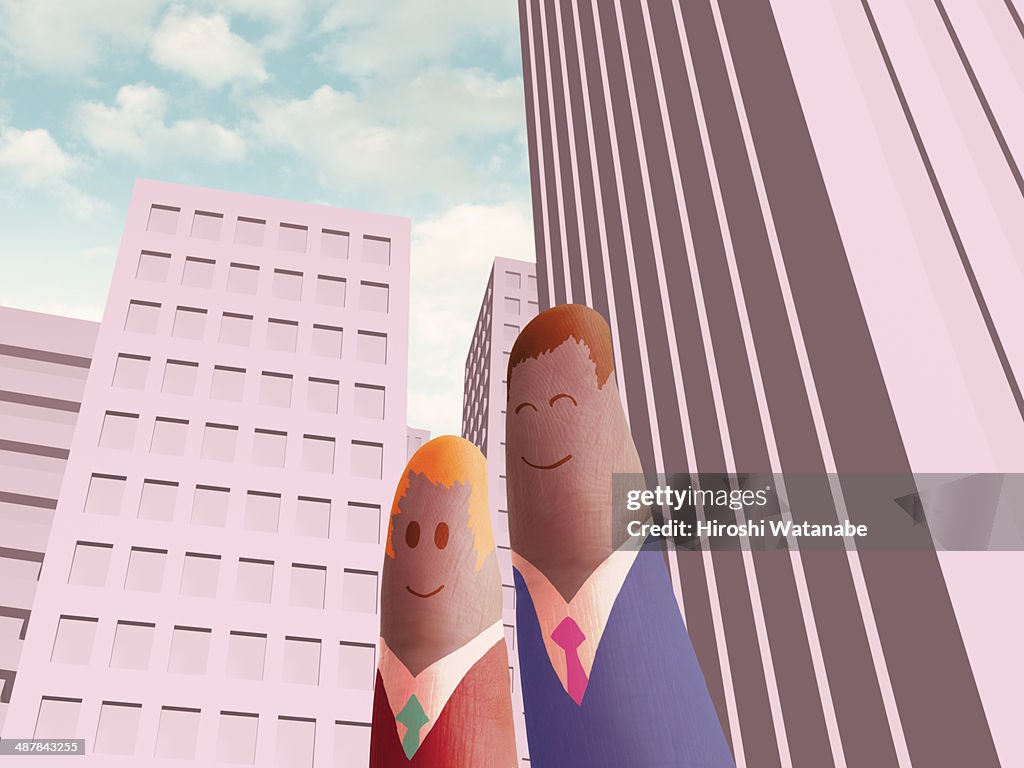 Finger puppet businessmen