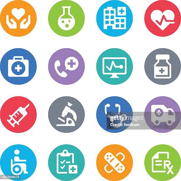 ilustraciones, imágenes clip art, dibujos animados e iconos de stock de iconos de medicina & de atención médica-circle - símbolo internacional de accesibilidad