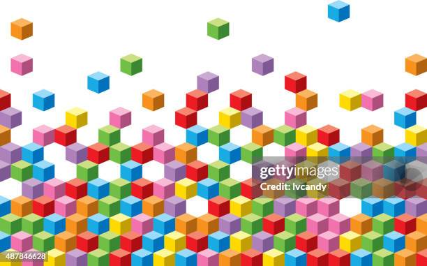 colorful cubes background - rubic stock illustrations