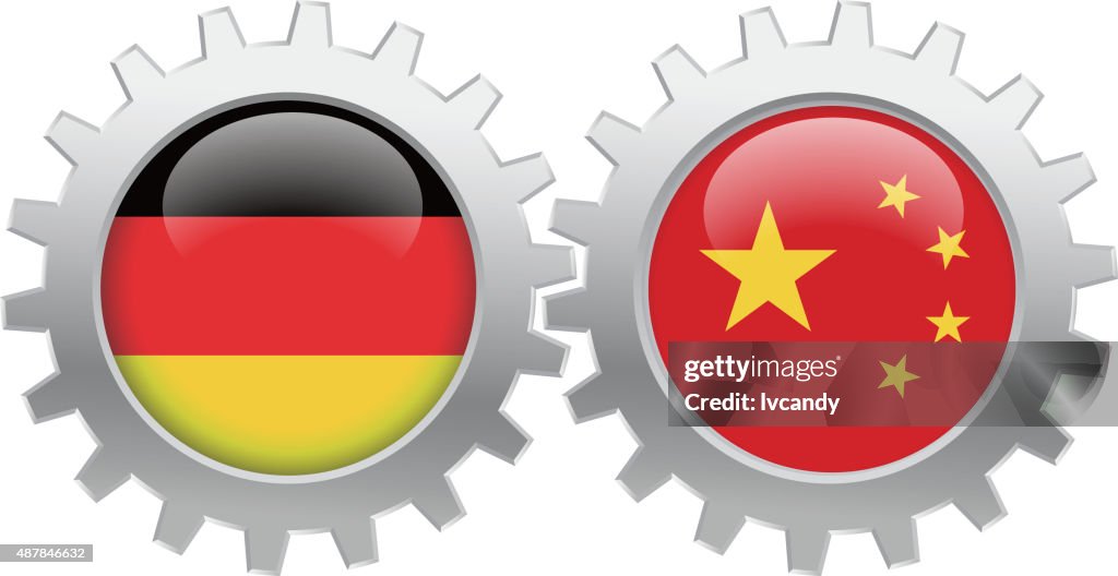 Deutschland Und China Zusammenarbeit Stock-Illustration - Getty Images