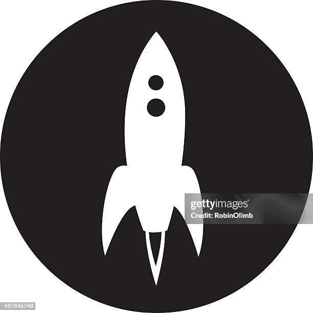 round rocket icon - missile flame stock illustrations