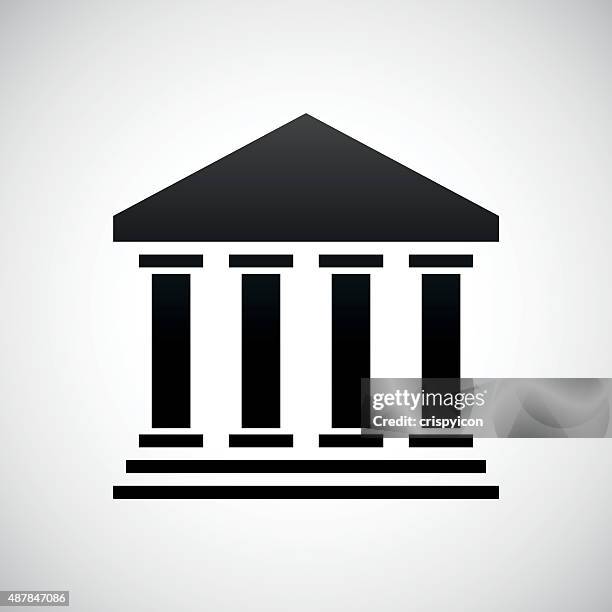 ilustrações de stock, clip art, desenhos animados e ícones de ícone de banco sobre um fundo branco. - courthouse