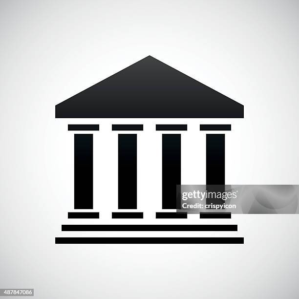 bank icon on a white background. - 政府機關建築物 幅插畫檔、美工圖案、卡通及圖標