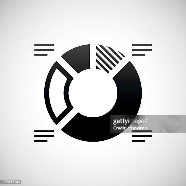 donut chart icon on a white background. - donut chart stock illustrations