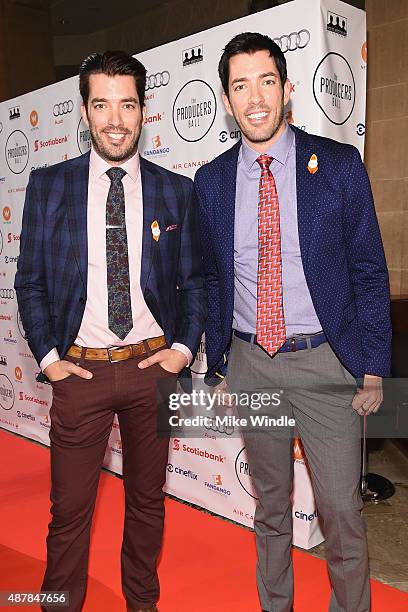 Actor Jonathan Scott and Actor Drew Scott attend the 5th Annual Producers Ball presented by Scotiabank in support of The 2015 Toronto International...