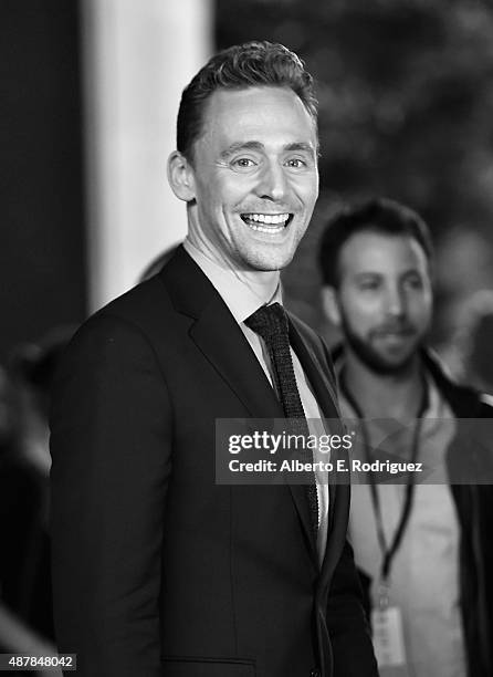 Actor Tom Hiddleston attends the 'I Saw the Light' premiere during the 2015 Toronto International Film Festival at Ryerson Theatre on September 11,...