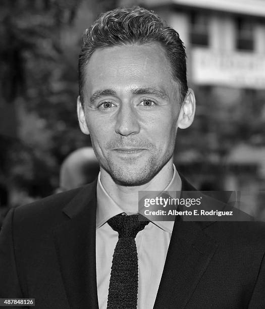 Actor Tom Hiddleston attends the 'I Saw the Light' premiere during the 2015 Toronto International Film Festival at Ryerson Theatre on September 11,...