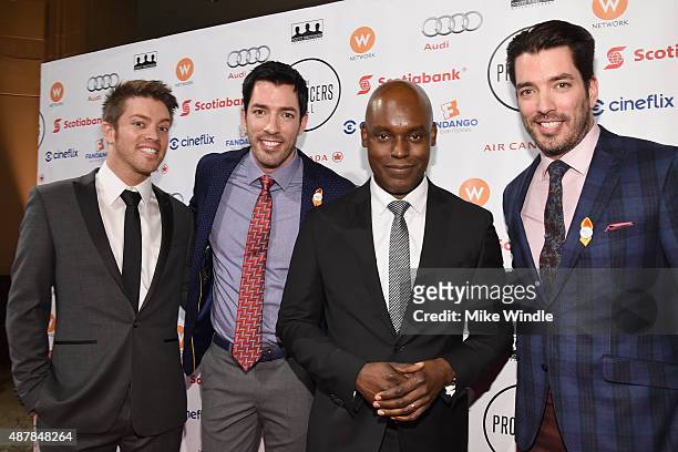 Actor JD Scott, actor Drew Scott, artistic director Cameron Bailey and Actor Jonathan Scott attend the 5th Annual Producers Ball presented by...