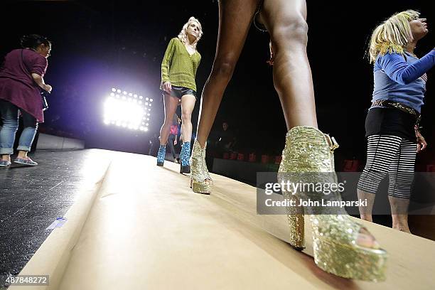 General view of atmosphere during the Betsey Johnson show during Spring 2016 New York Fashion Week: The Shows at The Arc, Skylight at Moynihan...