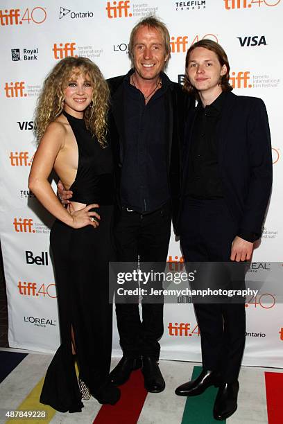 Actors Juno Temple, Rhys Ifans, and Jack Kilmer attend the "Len And Company" premiere during the Toronto International Film Festival at Ryerson...