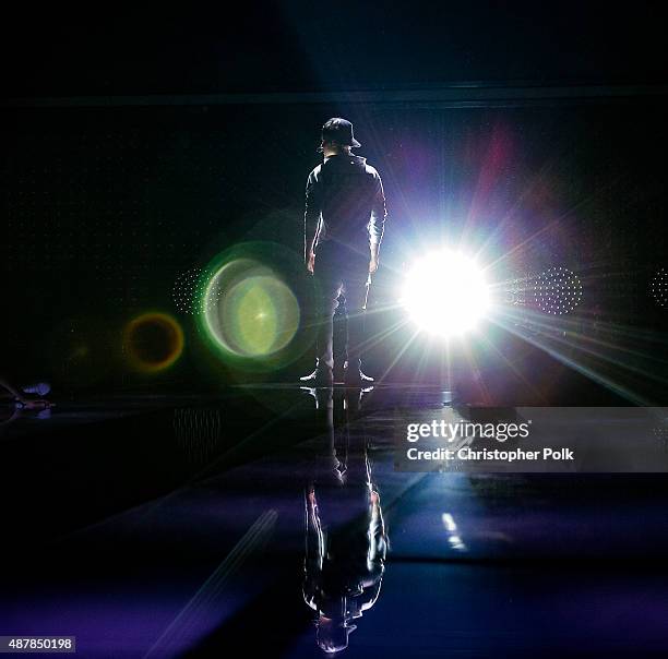 Recording artist Justin Bieber performs onstage during the Think It Up education initiative telecast for teachers and students, hosted by...