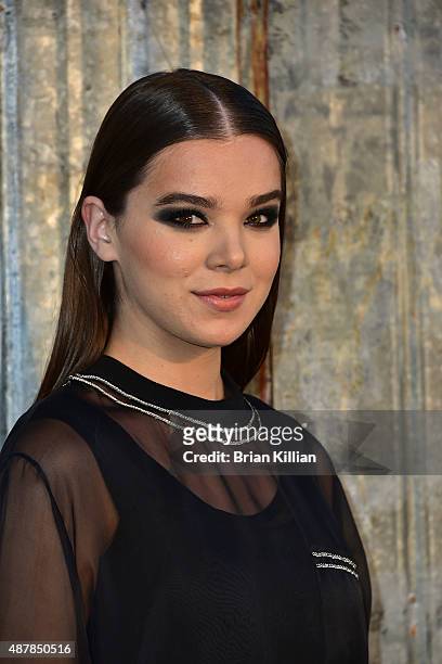 Actress Hailee Steinfeld attends the Givenchy show during Spring 2016 New York Fashion Week at Pier 26 on September 11, 2015 in New York City.