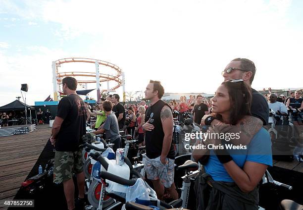 General view of atmosphere during the Cycle for Heroes event to benefit The Heroes Project at Santa Monica Pier on September 11, 2015 in Santa...
