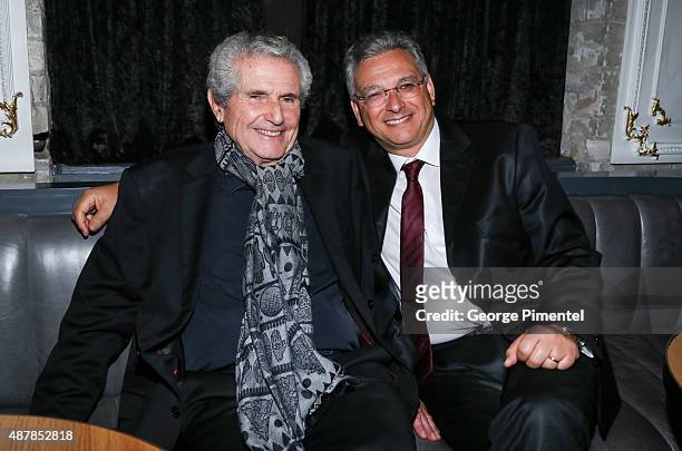 Director/producer/writer Claude Lelouch and producer Victor Hadida attend the 'Un Plus Une' Party during the 2015 Toronto International Film Festival...