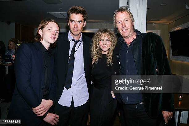 Actor Jack Kilmer, director Tim Godsall, and actors Juno Temple and Rhys Ifans attend the 'Len and Company' Party during the 2015 Toronto...