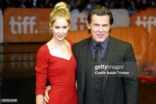 Actor Josh Brolin and Kathryn Boyd attend the 'Sicario' premiere during the 2015 Toronto International Film Festival at Princess of Wales Theatre on...