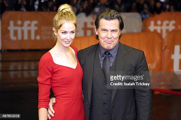 Actor Josh Brolin and Kathryn Boyd attend the 'Sicario' premiere during the 2015 Toronto International Film Festival at Princess of Wales Theatre on...