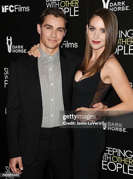 Actor Dave Franco and actress Alison Brie attend the premiere of "Sleeping with Other People" at ArcLight Cinemas on September 9, 2015 in Hollywood,...