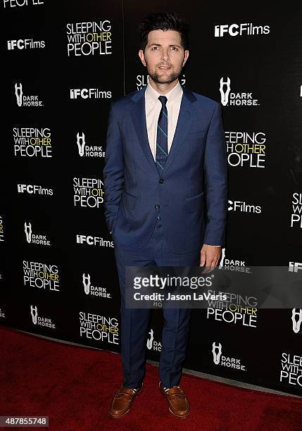 Actor Adam Scott attends the premiere of "Sleeping With Other People" at ArcLight Cinemas on September 9, 2015 in Hollywood, California.