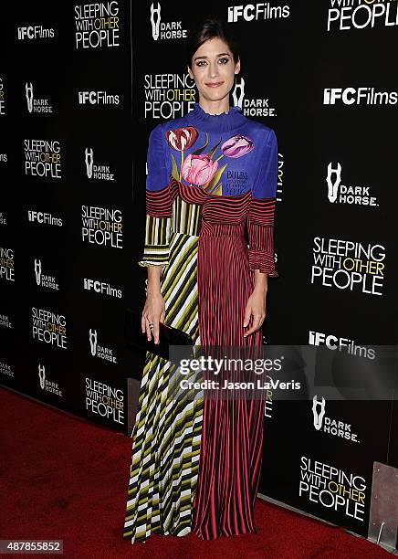 Actress Lizzy Caplan attends the premiere of "Sleeping With Other People" at ArcLight Cinemas on September 9, 2015 in Hollywood, California.