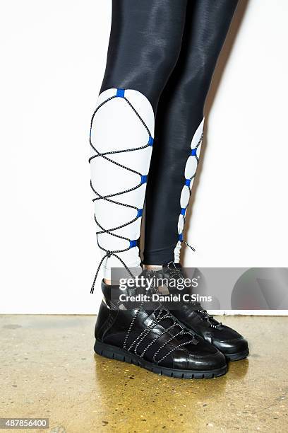 The shoes for the Chromat SS16 show backstage at Milk Studios on September 11, 2015 in New York City.