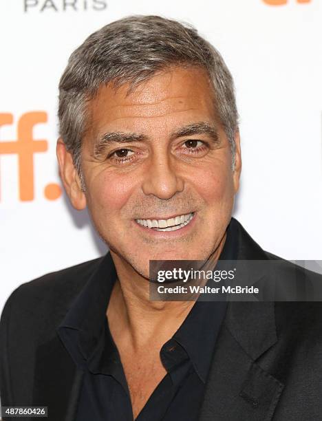 George Clooney attends the premiere of 'Our Brand is Crisis' at the Princess of Wales Theatre during the 2015 Toronto International Film Festival on...