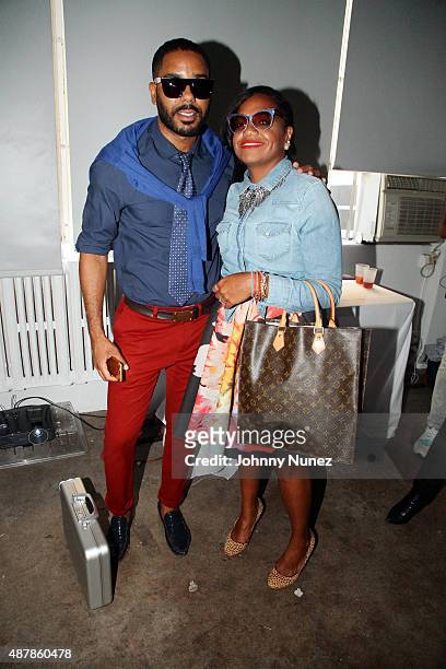 Publicist BJ Coleman and fashion executive Sandra Valez attend the Frontrow s/s 2016 Presentation at Highline Loft on September 11 in New York City.