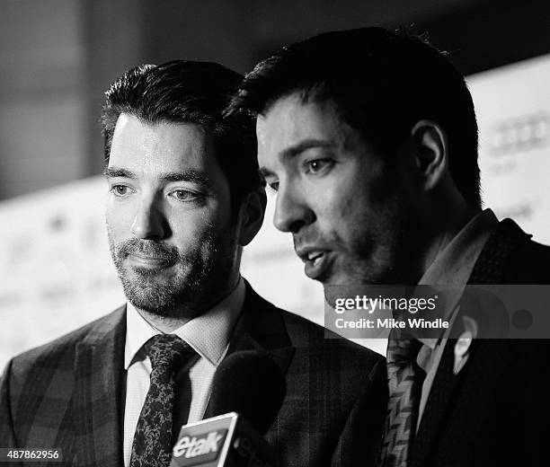 Actor Jonathan Scott and Actor Drew Scott attend the 5th Annual Producers Ball presented by Scotiabank in support of The 2015 Toronto International...
