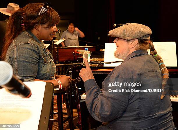 Regina McCrary and Dr. John attend rehearsal for The Musical Mojo of Dr. John: A Celebration of Mac & His Music at the Joy Theatre on May 2, 2014 in...