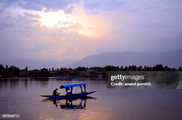 shikara at dal lake-srinagar - shikara stock-fotos und bilder