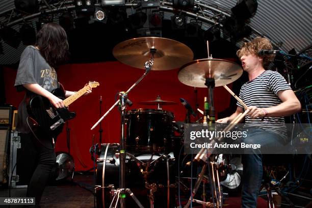 Laura-Mary Carter and Steven Ansell of Blood Red Shoes perform on stage at The Cockpit to open Live At Leeds music festival on May 2, 2014 in Leeds,...