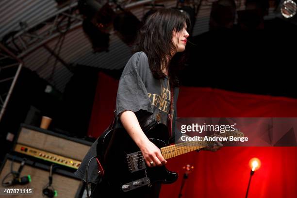 Laura-Mary Carter of Blood Red Shoes performs on stage at The Cockpit to open Live At Leeds music festival on May 2, 2014 in Leeds, United Kingdom.
