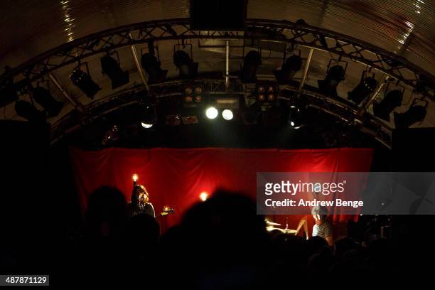 Laura-Mary Carter and Steven Ansell of Blood Red Shoes perform on stage at The Cockpit to open Live At Leeds music festival on May 2, 2014 in Leeds,...