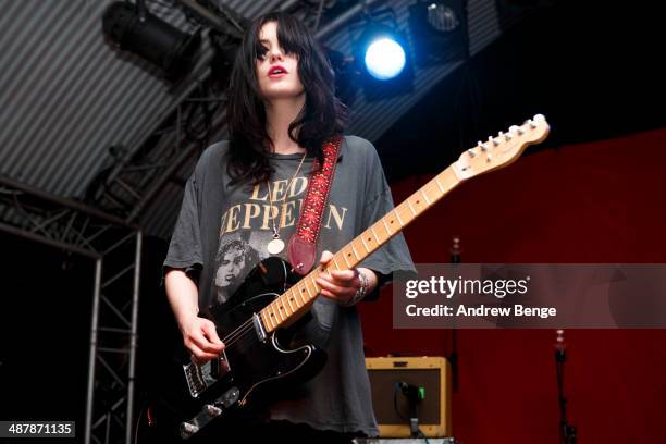 Laura-Mary Carter of Blood Red Shoes performs on stage at The Cockpit to open Live At Leeds music festival on May 2, 2014 in Leeds, United Kingdom.