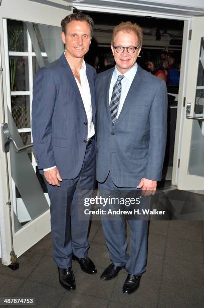 Actors Tony Goldwyn and Jeff Perry attend the White House Correspondents' Dinner Weekend Pre-Party hosted by The New Yorker's David Remnick at the W...