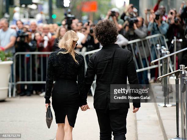 Renee Zellweger and Doyle Bramhall II attend the memorial service for L'Wren Scott at St. Bartholomew's Church on May 2, 2014 in New York City....
