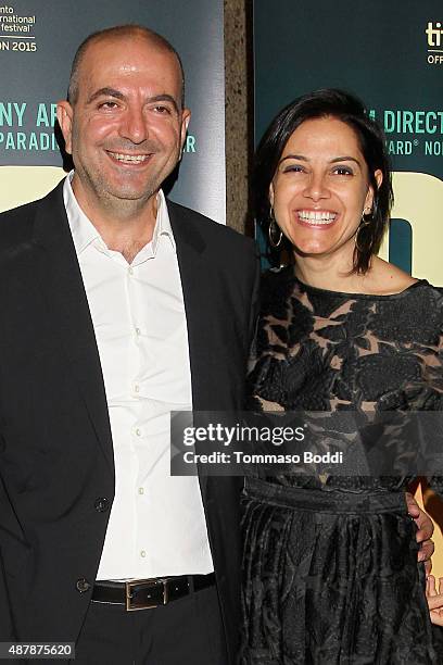 Director Hany Abu-Assad and Producer Amira Diab attend the World Premiere of Hany Abu-Assad's 'The Idol' at Toronto International Film Festival at...