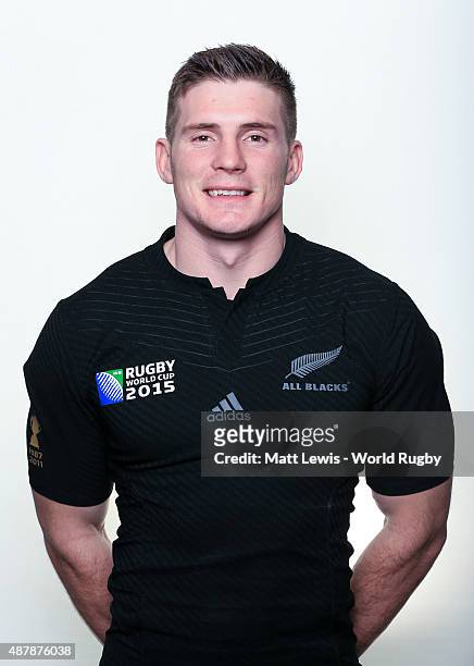 Colin Slade of New Zealand poses for a portrait during the New Zealand Rugby World Cup 2015 squad photo call on September 12, 2015 in London, England.